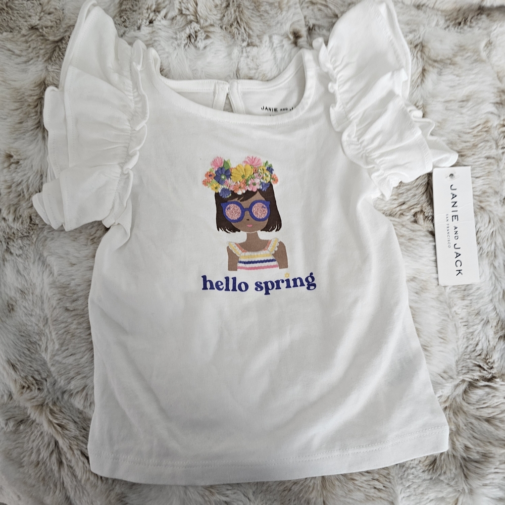 Hello Spring White Kids Top - Picture 9 of 13